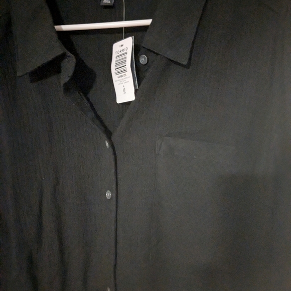 Torrid textured peplum long sleeve shirt 4 - Picture 7 of 8